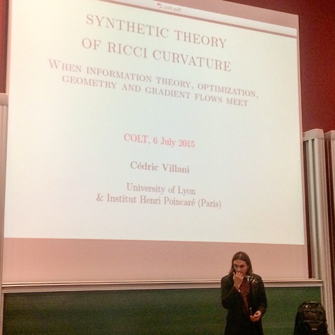 Cédric Villani’s talk on Ricci curvature.